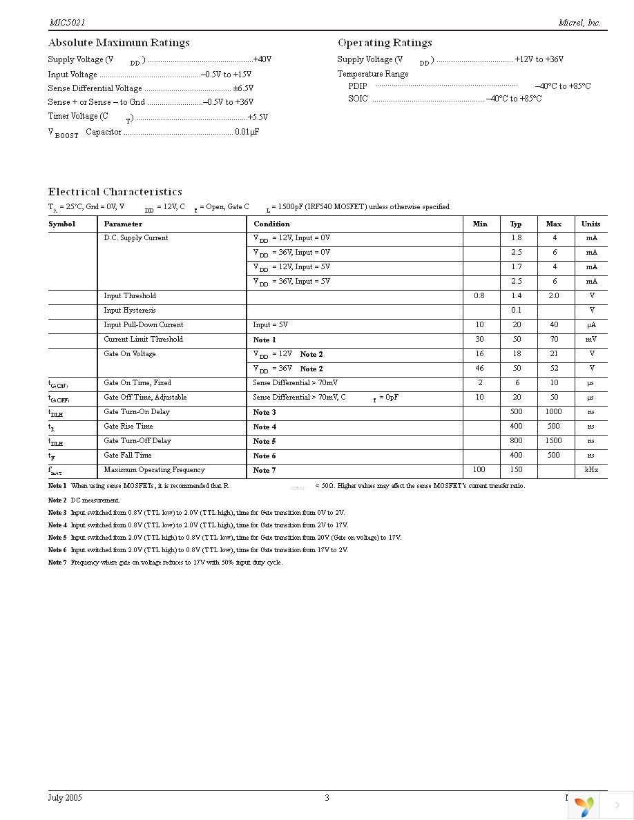 MIC5021YM TR Page 3